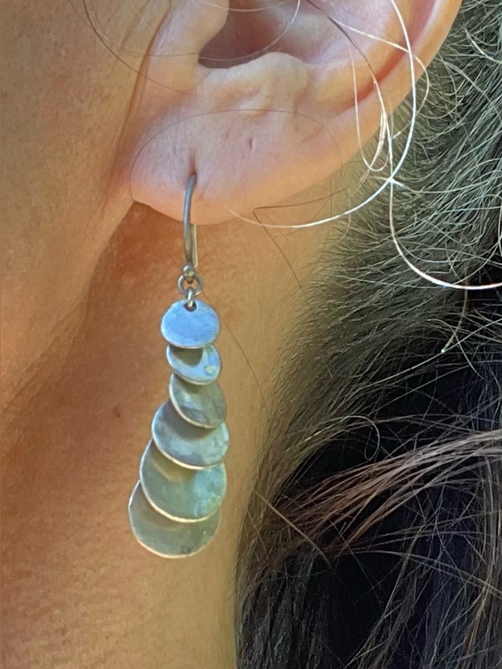 Sterling Silver dangle disc earrings